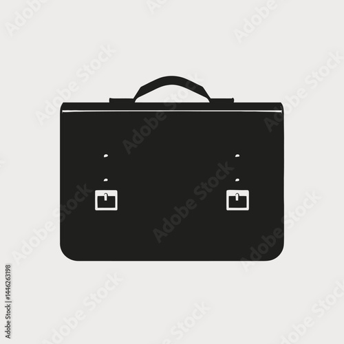 Black briefcase leather business bag fashion accessory document case handle office style professional work silhouette
