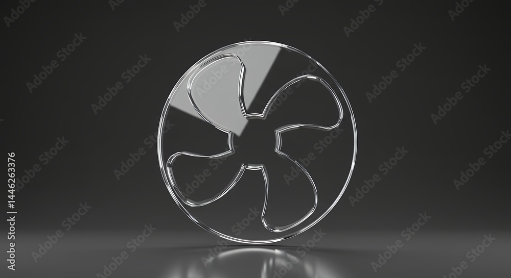 Transparent glass fan icon Transparent glass fan icon