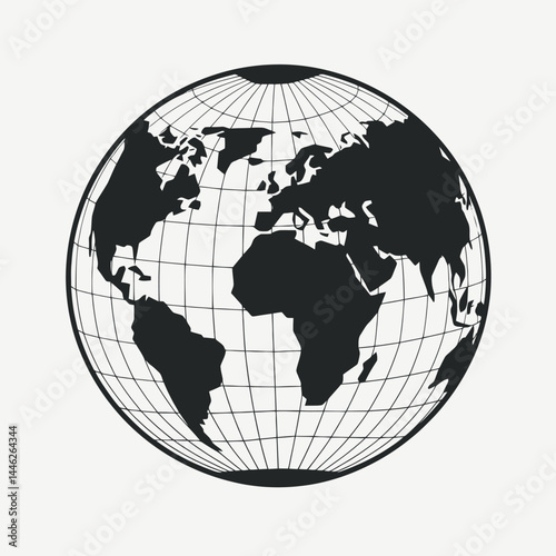 Globe world map earth geography continents countries travel global international sphere atlas cartography silhouette