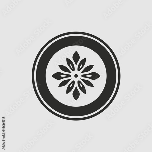 Flower floral blossom petals nature plant circle vector design graphic illustration art icon symbol logo silhouette