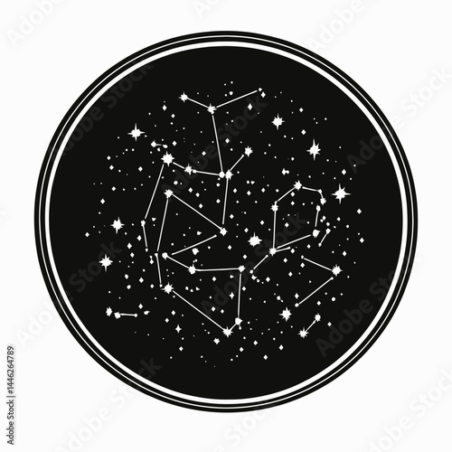 Constellation stars astronomy astrology galaxy space universe cosmos celestial night sky pattern design silhouette