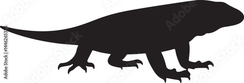 Tegu Lizard Vector Silhouette
