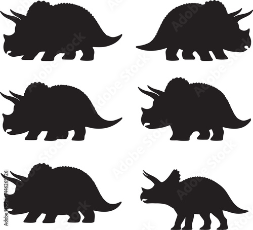 Triceratops Vector Silhouette