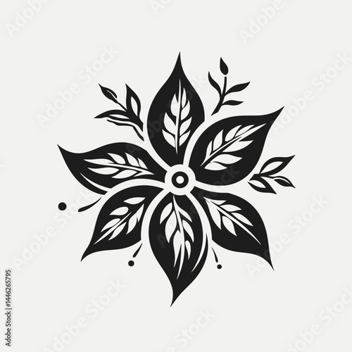 Floral flower vector art design illustration graphic element nature botanical decoration plant blossom bloom silhouette