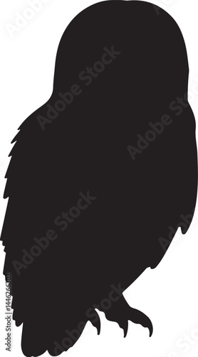 Ural Owl Vector Silhouette