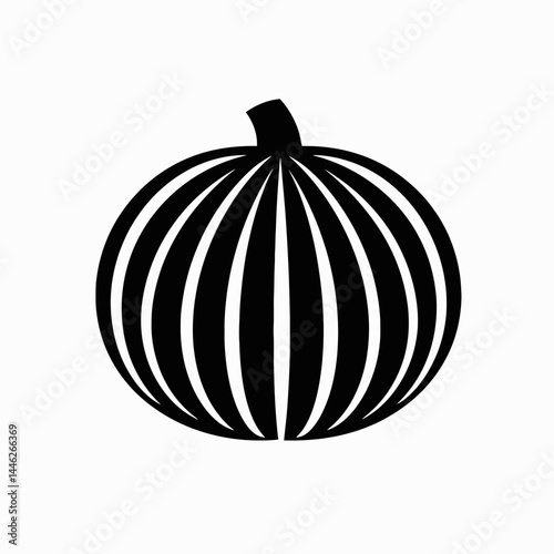 Pumpkin halloween autumn fall harvest thanksgiving squash vegetable gourd black white icon symbol 100 silhouette