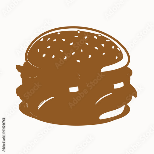 Burger cheeseburger food delicious fastfood lettuce tomato sesame bun meal lunch dinner tasty gourmet beef silhouette