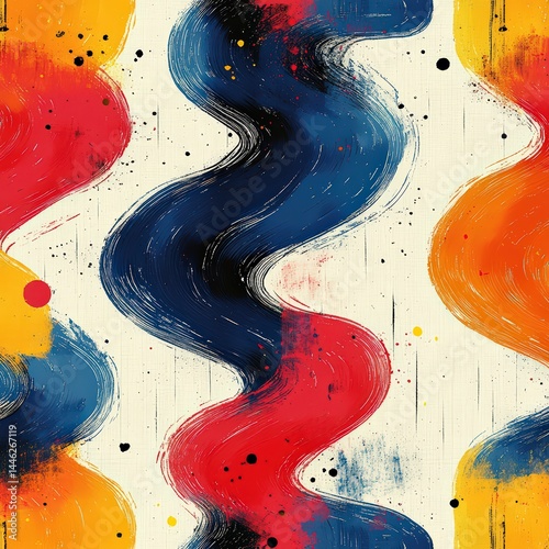 Wallpaper Mural Irregular hand-drawn abstract brush pattern Torontodigital.ca