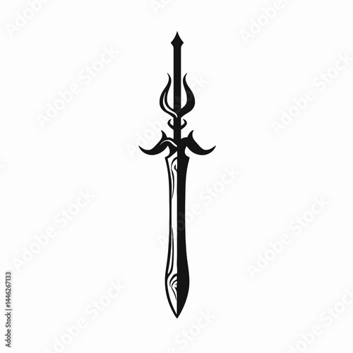 Sword blade weapon fantasy sharp steel medieval warrior knight battle fight design illustration art silhouette