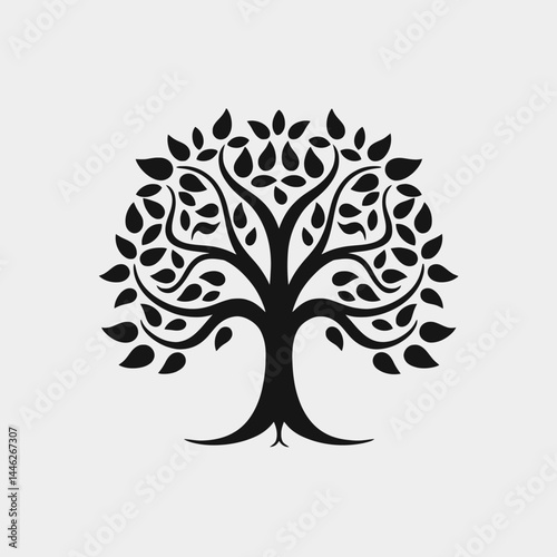 Tree silhouette vector illustration nature forest design plant graphic art symbol icon element logo tree
