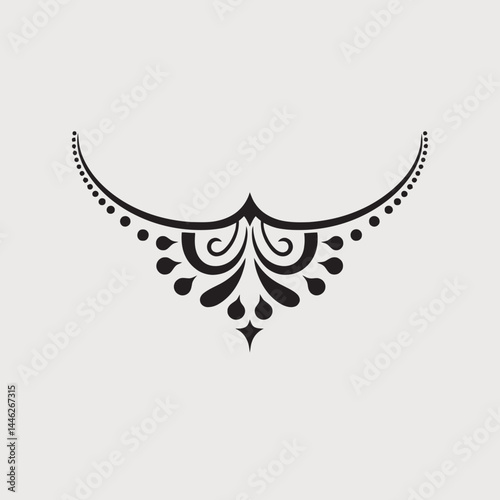 Vector graphic design element illustration pattern decorative art abstract ornament tattoo henna motif shape silhouette