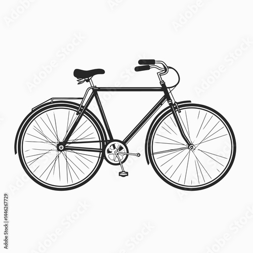 Bicycle bike cycle transportation vehicle wheel ride pedal handlebar seat vintage graphic black icycle silhouette