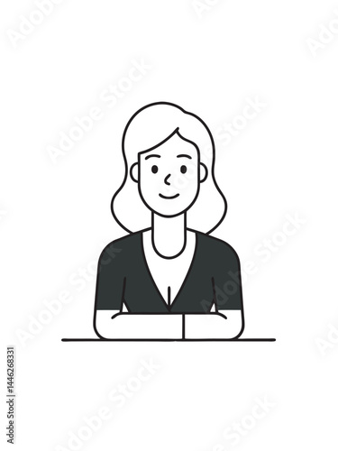 Businesswoman seated with arms on chair rest