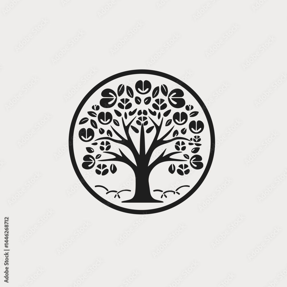 Obraz premium green tree vector illustration