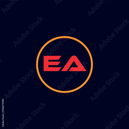 letters ea text logo design vector