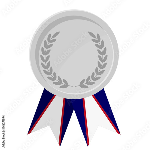 Silver award medal with American Samoa flag ribbons for winners