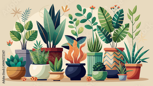 A graceful collection of ornamental houseplants in stylish pots.
From leafy ferns to elegant succulents, each one adds calm.
Clean lines and soft shadows enhance natural beauty.
Perfect for interior-t