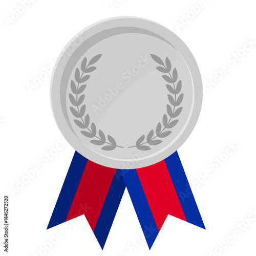 Silver award medal with Cambodia flag ribbons for winners