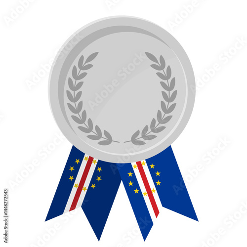 Silver award medal with Cape Verde flag ribbons for winners