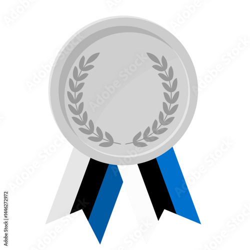 Silver award medal with Estonia flag ribbons for winners