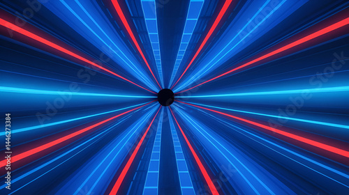 Wallpaper Mural Blue dimension with red ray Torontodigital.ca