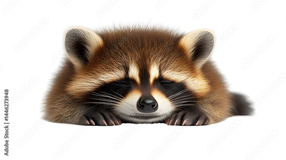 Obraz premium Adorable Baby Raccoon Sleeping Peacefully