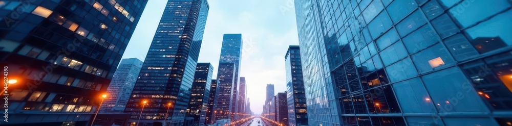 Sleek glass skyscraper, abstract city backdrop, downtown, background Sleek glass skyscraper, abstract city backdrop, downtown, background