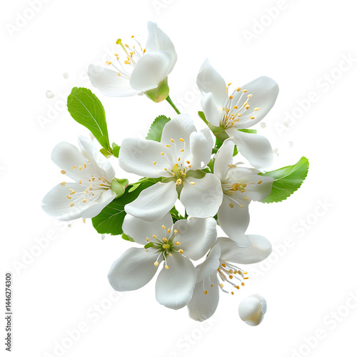 Obraz na płótnie white musk blossom and flowers rising in white background w salonie