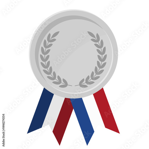 Silver award medal with Netherlands flag ribbons for winners