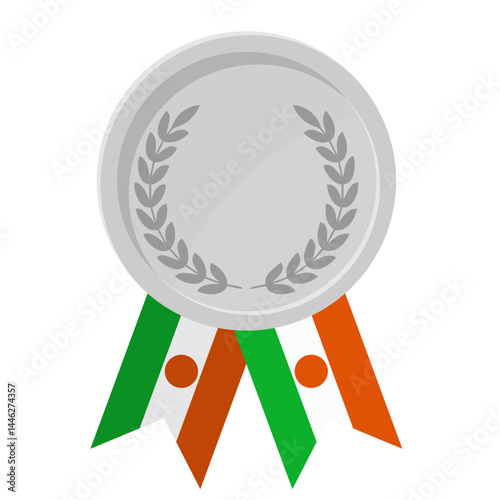 Silver award medal with Niger flag ribbons for winners
