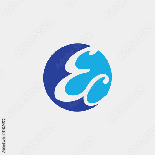 letters ec text logo design vector