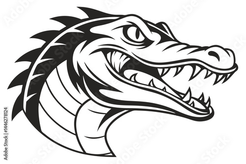 vector mascot logo of a ferocious alligator 