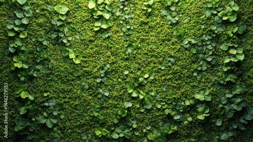 Lush green wall covered in small leaves