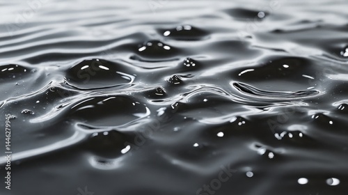 Obraz na płótnie Gleaming black liquid undulates with subtle ripples and droplets w salonie