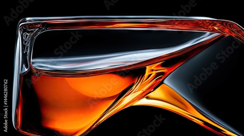 Obraz na płótnie Abstract liquid forms showing brilliant colors against dark backdrop w salonie