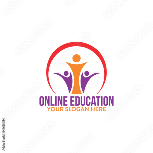 online education logo design vector