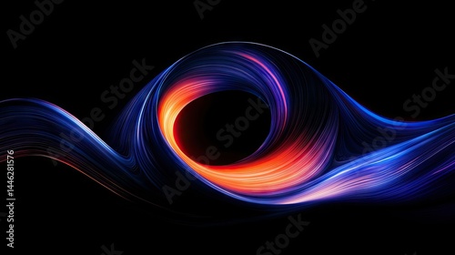 Obraz na płótnie A colorful and vibrant flowing abstract art composition on black background w salonie