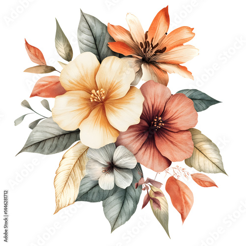 Fototapeta Naklejka Na Ścianę i Meble -  Floral bouquet on black background
