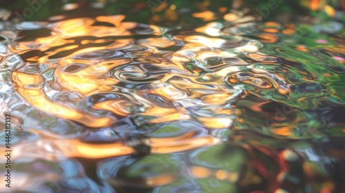 Obraz na płótnie Reflections shimmer across the water surface creating abstract patterns w salonie