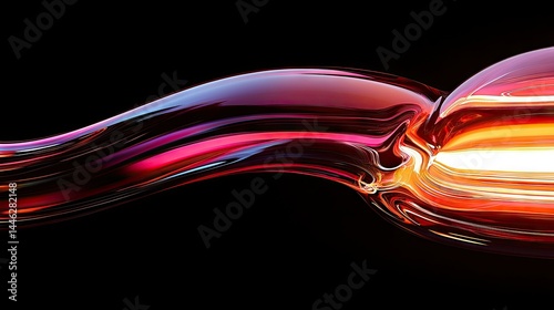Obraz na płótnie A flowing and colorful abstract art piece on black background w salonie