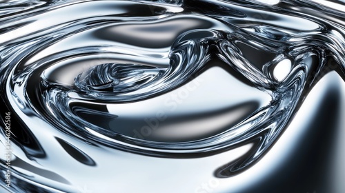 Obraz na płótnie Abstract liquid metal creates mesmerizing reflections and distorted shapes w salonie