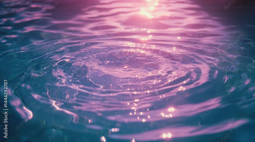 Ripples in colorful water create beautiful circular patterns