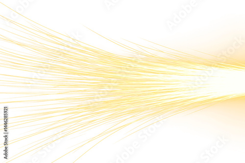 Bright Golden Beam Trails isolated on a transparent background