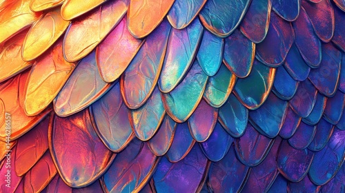 Obraz na płótnie Vibrant iridescent scales displaying an array of colors w salonie