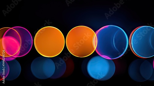 Abstract display showcasing colorful glowing circles in artistic arrangement