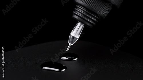 Obraz na płótnie A detailed image showing ink dripping from a needle tip w salonie
