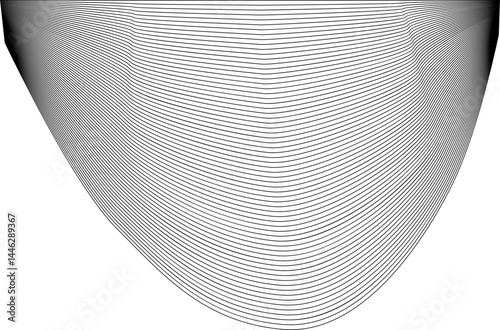 Flowing contour lines form a cascading wave pattern with smooth, undulating curves and rhythmic motion.