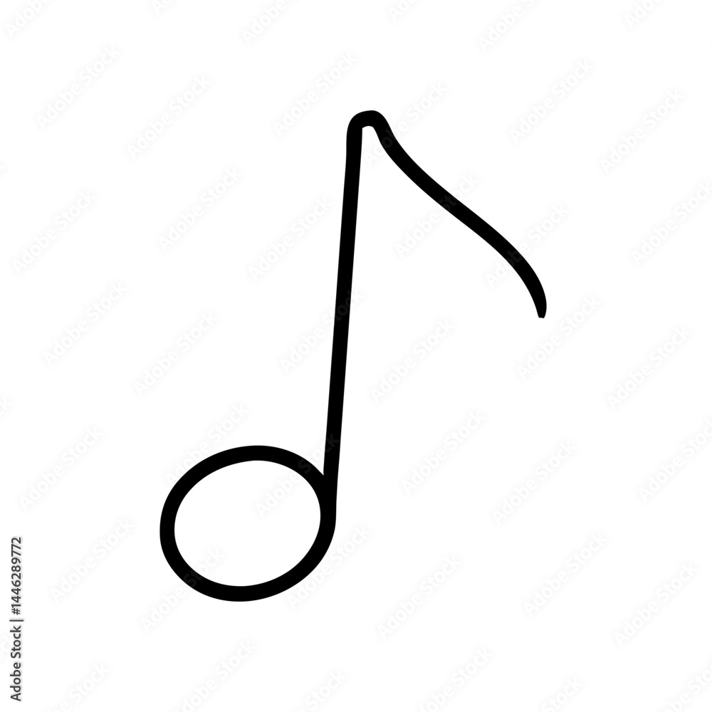 Single Musical Note Illustration, icon, vector Single Musical Note Illustration, icon, vector