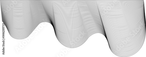 Wavy contour lines form a pattern of layered, moving shapes that create depth and rhythmic motion.