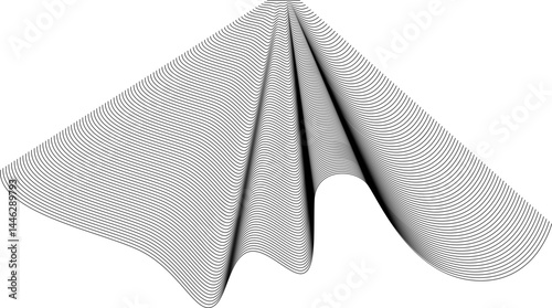 Softly layered, flowing lines form an abstract draped pattern with smooth, organic waves.